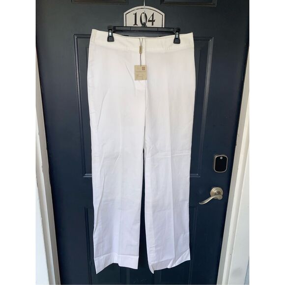 Burberry London NWT Natasha Wide Leg Cotton Blend Pants, Size 10, MSRP $1650 - Picture 1 of 12